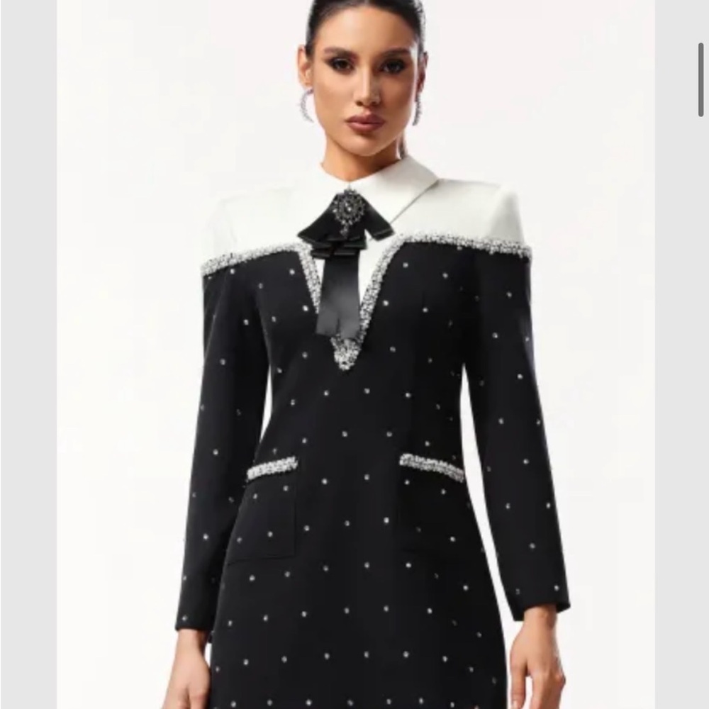 Elegant Black and White Women's Dress